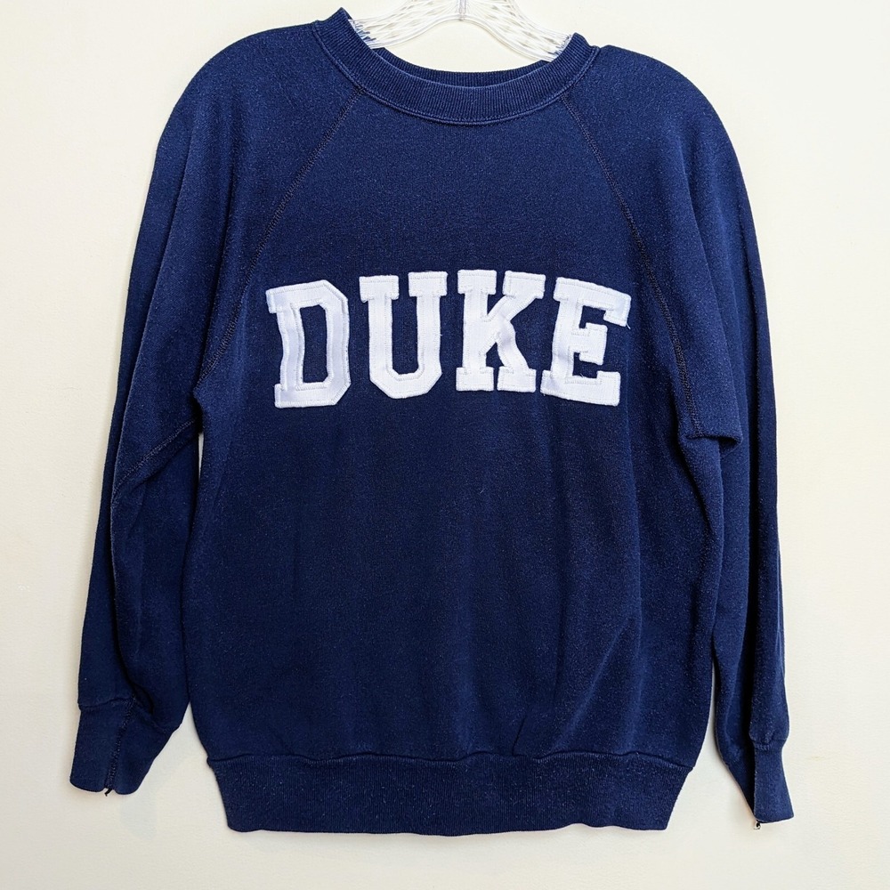 Duke University VTG 70s Velva Sheen Devils Block Logo Crewneck Sweatshirt Small